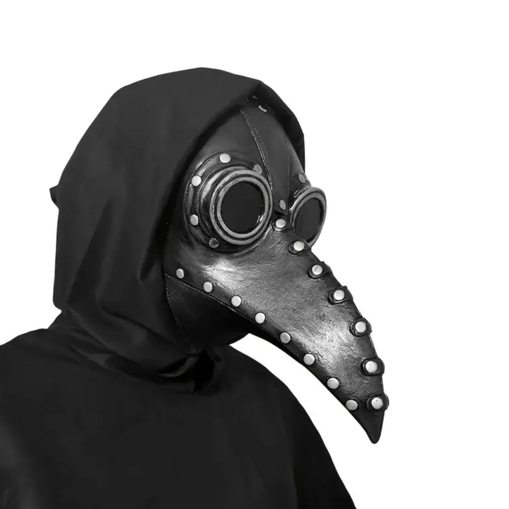 Leather Gothic Black Plague Doctor Mask - Picture 6 of 6